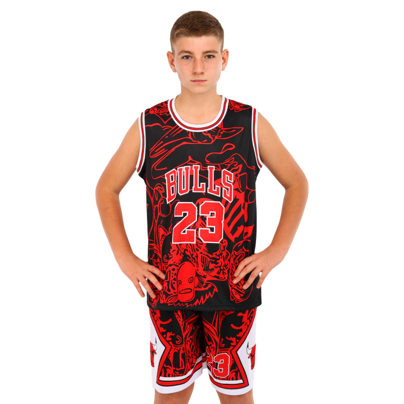 Форма баскетбольна дитяча NBA клуб Chicago Bulls 23 BA-6625 S-2XL чорний-червоний Червоний-чорний