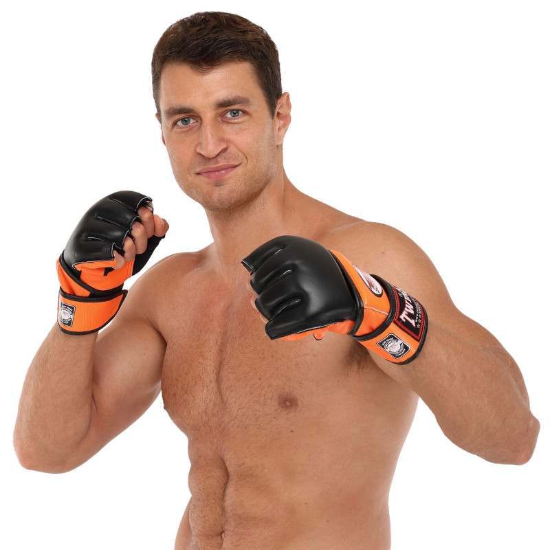 Рукавиці для змішаних єдиноборств MMA TWINS GGL-4 M-XL Чорний-червоний