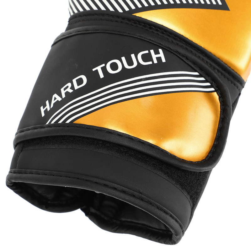 Рукавиці боксерські на липучці PU HARD TOUCH BO-7698 10-14 унцій Чорний-срібний