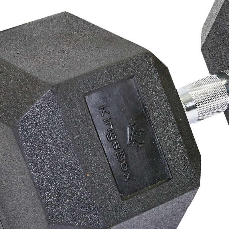 Гантель цільна шестигранна гексагональна обгумована Sport SC-8013-32_5 1шт 32,5кг чорний