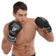 Рукавиці боксерські на липучці PU HARD TOUCH BO-4658 10-14 унцій Чорний-сірий