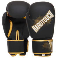 Рукавиці боксерські на липучці PU HARD TOUCH BO-4432 10-14 унцій Чорний-золотий
