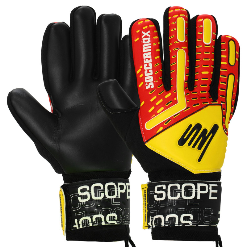 Рукавиці воротарські професійні із захистом пальців SOCCERMAX GK-4321 розмір 7-11 Салатовий-синій