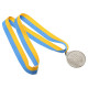 Медаль спортивна зі стрічкою Sport UKRAINE з українською символікою C-9294 ø5см золото, срібло, бронза