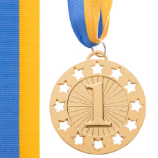 Медаль спортивна зі стрічкою Sport WIN C-6405 ø6,5см золото, срібло, бронза
