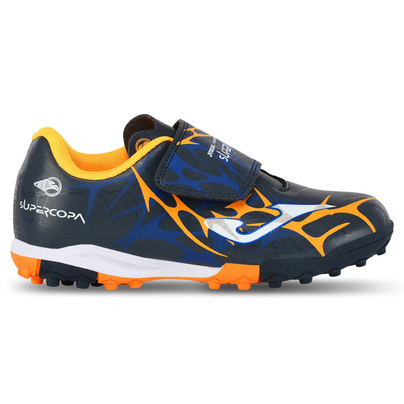 Сороконіжки футбольні дитячі на липучці Joma SUPER COPA JR SCJW2503TFV розмір 26-34 темно-синій-помаранчевий