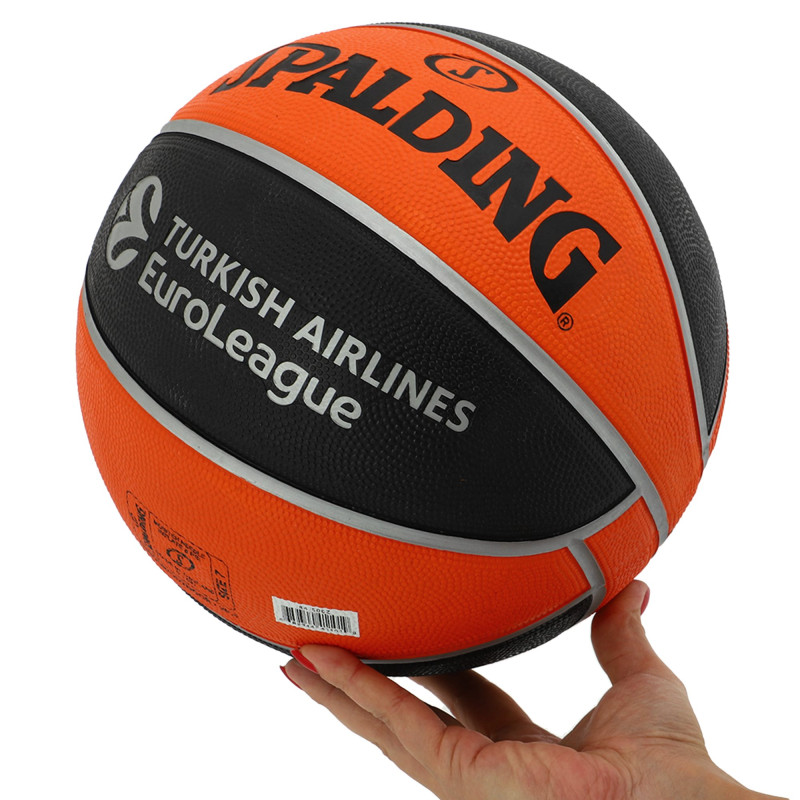М'яч баскетбольний гумовий SPALDING TF 150 EURO TURK 84506Z розмір 7 чорний-помаранчевий