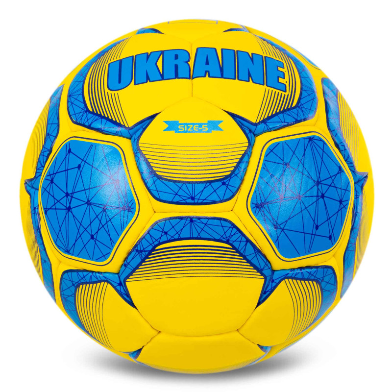 М'яч футбольний BALLONSTAR UKRAINE FB-5182 №5 PU жовтий-блакитний