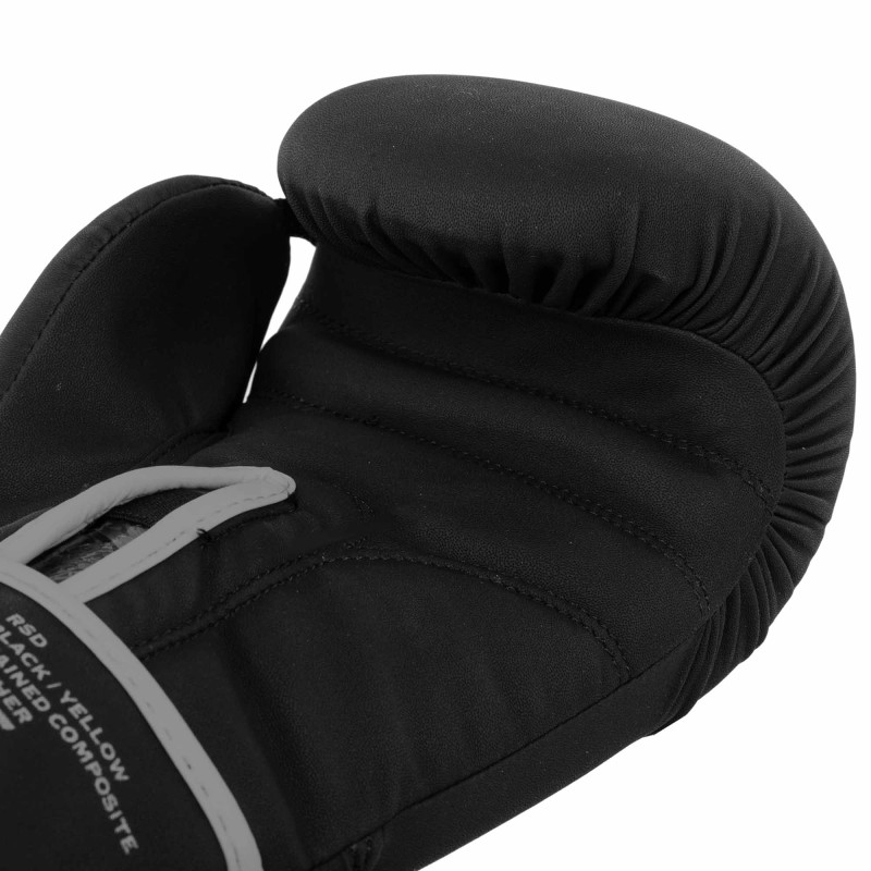 Рукавиці боксерські на липучці PU HARD TOUCH BO-4658 10-14 унцій Чорний-сірий