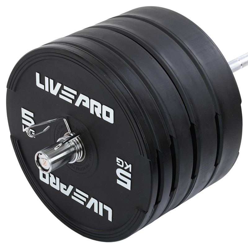 Бамперні диски гумові Bumper Plates LiveUp LP8331-20 ø50.5мм 20кг чорний