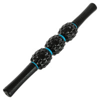 Масажер-палка роликовий антицелюлітний 3 масажери Magnetic Massage Stick LiveUp LP8264 чорний