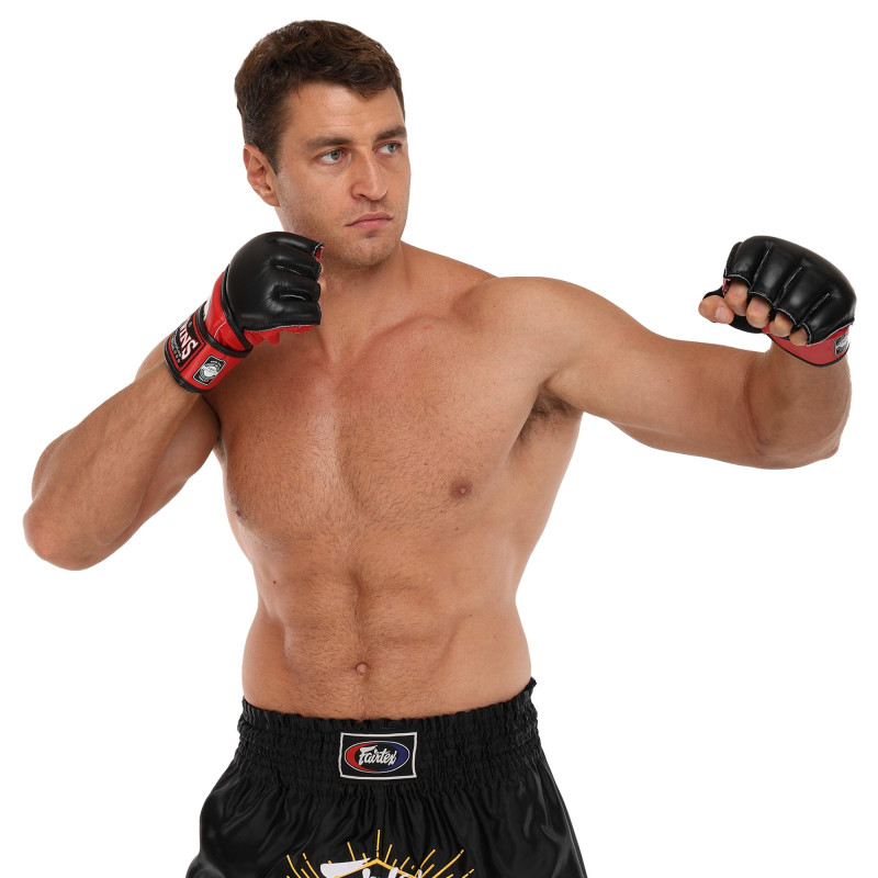 Рукавиці для змішаних єдиноборств MMA TWINS GGL-4 M-XL Чорний-червоний