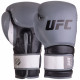 Рукавиці боксерські на липучці шкіряні UFC PRO Training UHK-69996 18унцій сірий-чорний