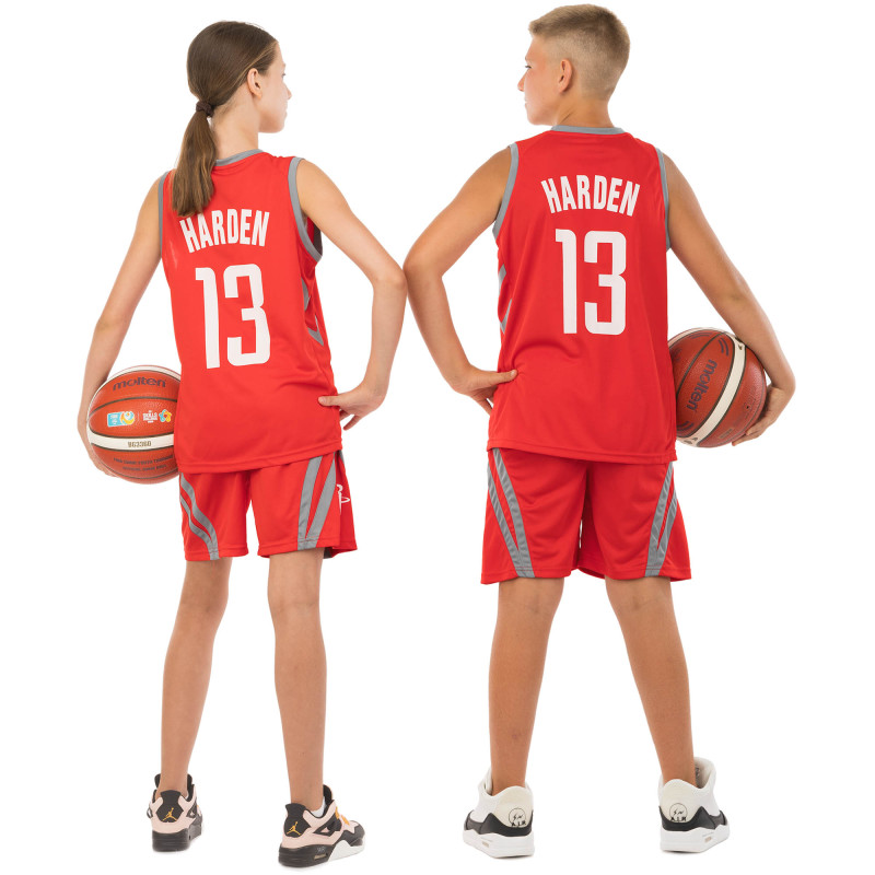 Форма баскетбольна дитяча NBA клуб Houston Rockets 13 BA-0966 S-2XL Білий-червоний