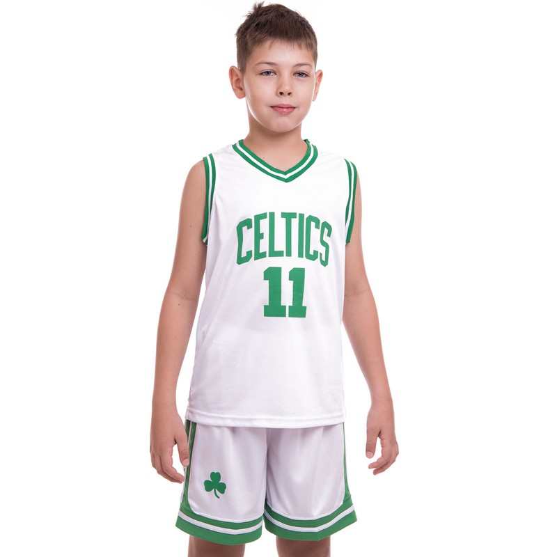 Форма баскетбольна дитяча NBA клуб Boston Celtics 11 BA-0967 S-2XL Білий-зелений