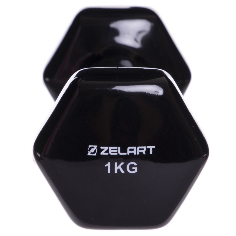 Гантель для фітнесу вінілова Zelart TA-2777-1 1шт 1кг
