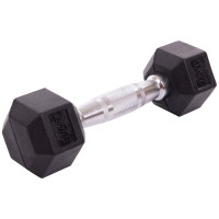 Гантель цільна шестигранна гексагональна обгумована Sport LN-1205-2_5 1шт 2,5кг чорний