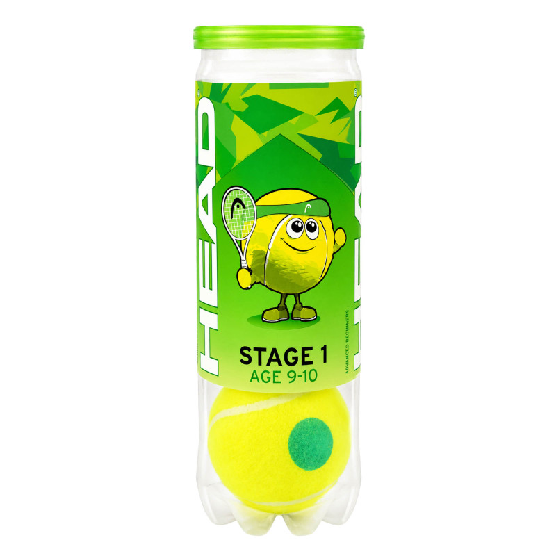 М'ячі для великого тенісу HEAD Stage 1 578413 3шт салатовий