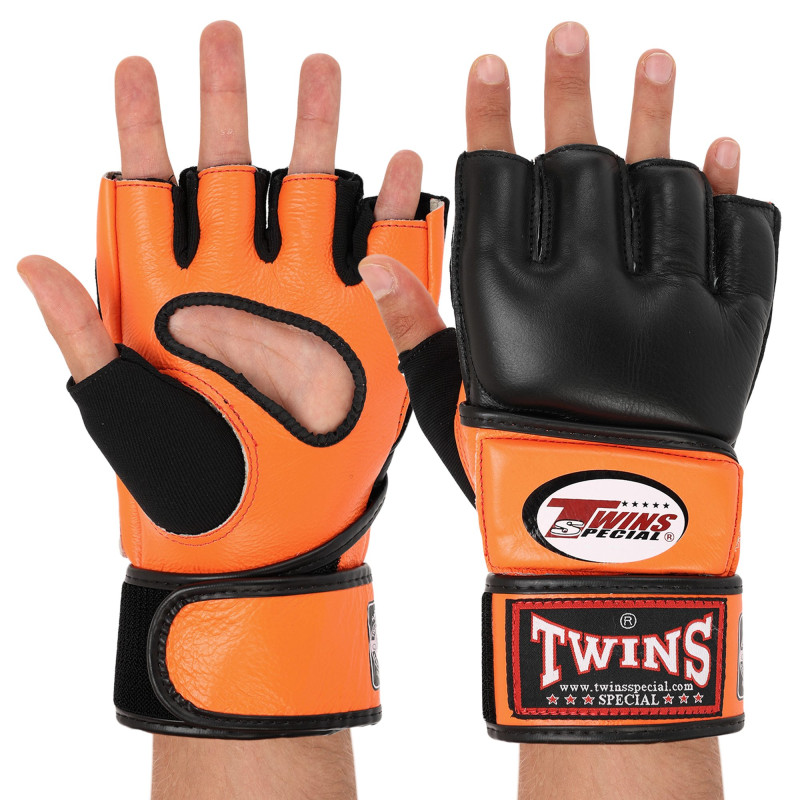 Рукавиці для змішаних єдиноборств MMA TWINS GGL-4 M-XL Чорний-червоний