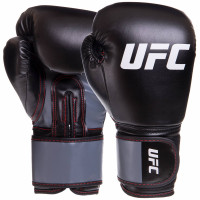 Рукавиці боксерські на липучці PU UFC Boxing UBCF-75181 14 унцій чорний