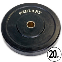 Бамперні диски гумові Bumper Plates Zelart Z-TOP TA-5125-20 51мм 20кг чорний