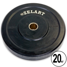 Бамперні диски гумові Bumper Plates Zelart Z-TOP TA-5125-20 51мм 20кг чорний