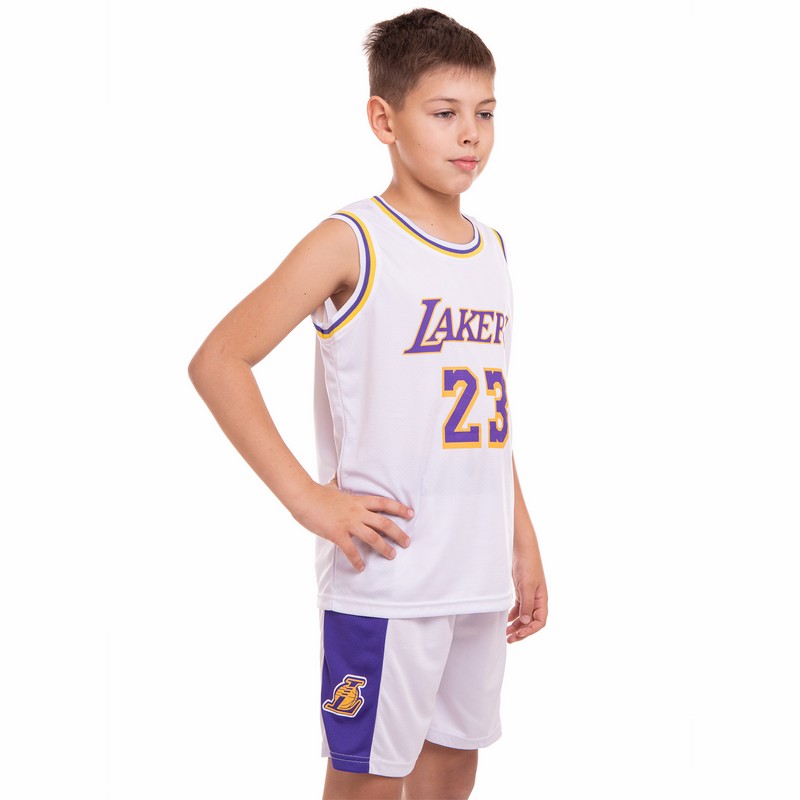 Форма баскетбольна дитяча NBA клуб Los Angeles Lakers 23 BA-0563 S-2XL Фіолетовий-жовтий
