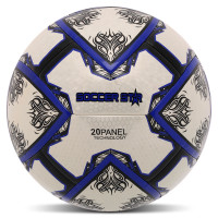 М'яч футбольний HYBRID SOCCER STAR TO-TOWN FB-4464 №5 PU білий-синій