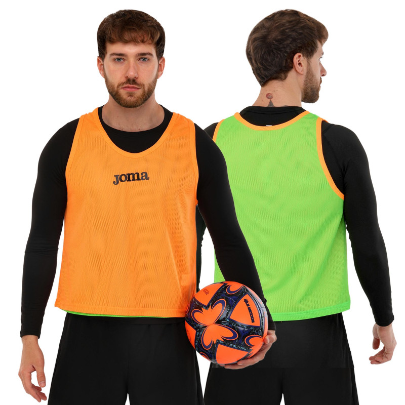 Манішка спортивна ігрова двостороння цільна Joma 101689-050 салатовий-помаранчевий