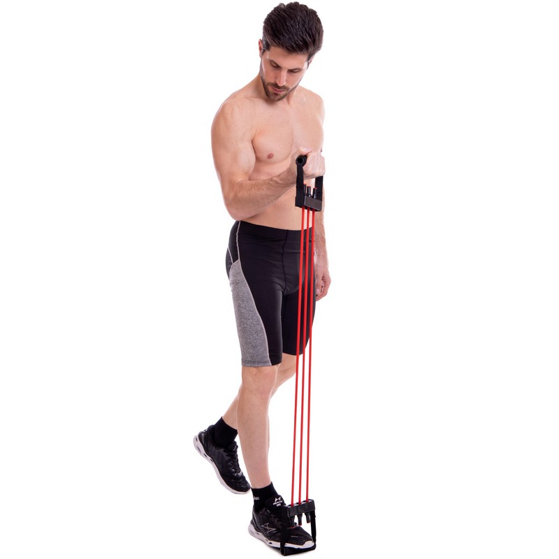 Еспандер трубчастий з ручками для фітнесу Sport Resistance Band 8021-30 75см навантаження 13,5кг 30LB червоний