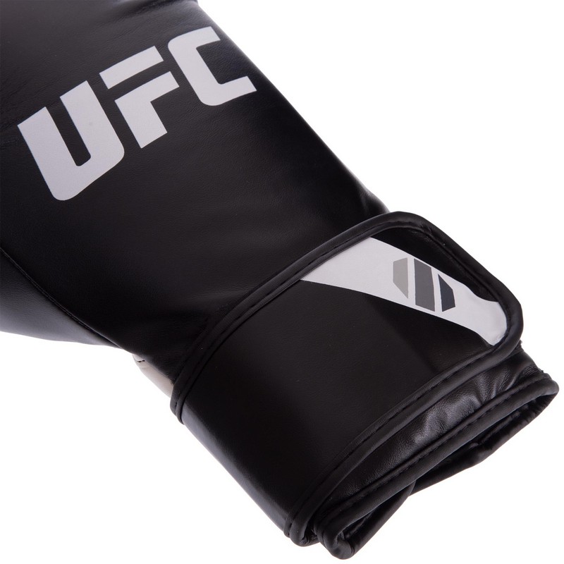 Рукавиці боксерські на липучці PU UFC PRO Fitness UHK-75027 12 унцій чорний