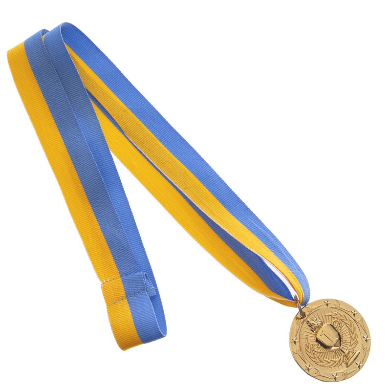Медаль спортивна зі стрічкою Sport BOWL C-6402 ø4,5см золото, срібло, бронза