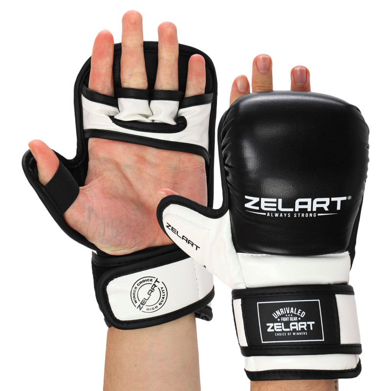 Рукавиці Краби спарингові для MMA Zelart BO-4612 S-XL Червоний-чорний