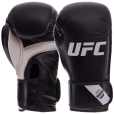 Рукавиці боксерські на липучці PU UFC PRO Fitness UHK-75027 12 унцій чорний