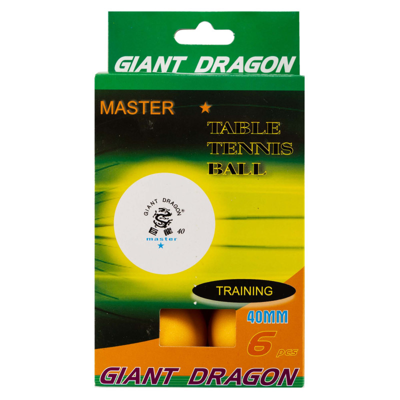 Набір м'ячів для настільного тенісу GIANT DRAGON MASTER MT-5693 1star 6шт помаранчевий