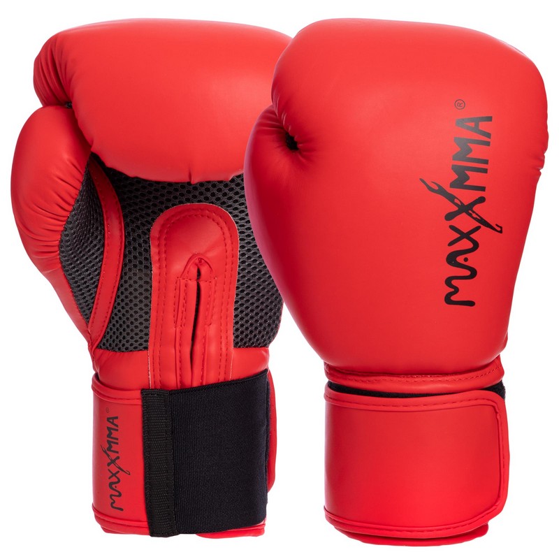 Рукавиці боксерські на липучці PU MAXXMMA GB01S 10-12 унцій Червоний