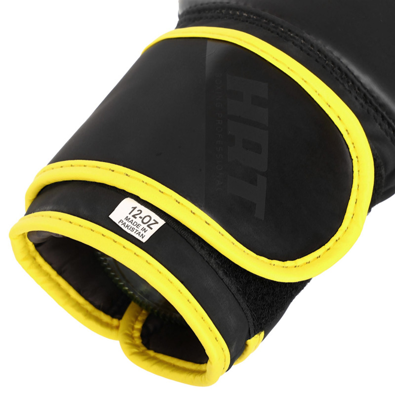 Рукавиці боксерські на липучці PU HARD TOUCH BO-4250 10-14 унцій Чорний-помаранчевий