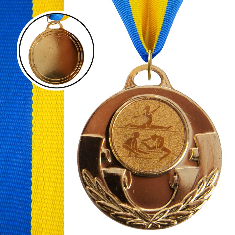 Медаль спортивна зі стрічкою тематична Sport AIM Художня гімнастика C-4846-0073 ø5см золото, срібло, бронза