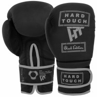 Рукавиці боксерські на липучці PU HARD TOUCH BO-4658 10-14 унцій Чорний-сірий