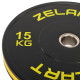 Бамперні диски гумові Bumper Plates Zelart TA-4790-15 51мм 15кг чорний-жовтий