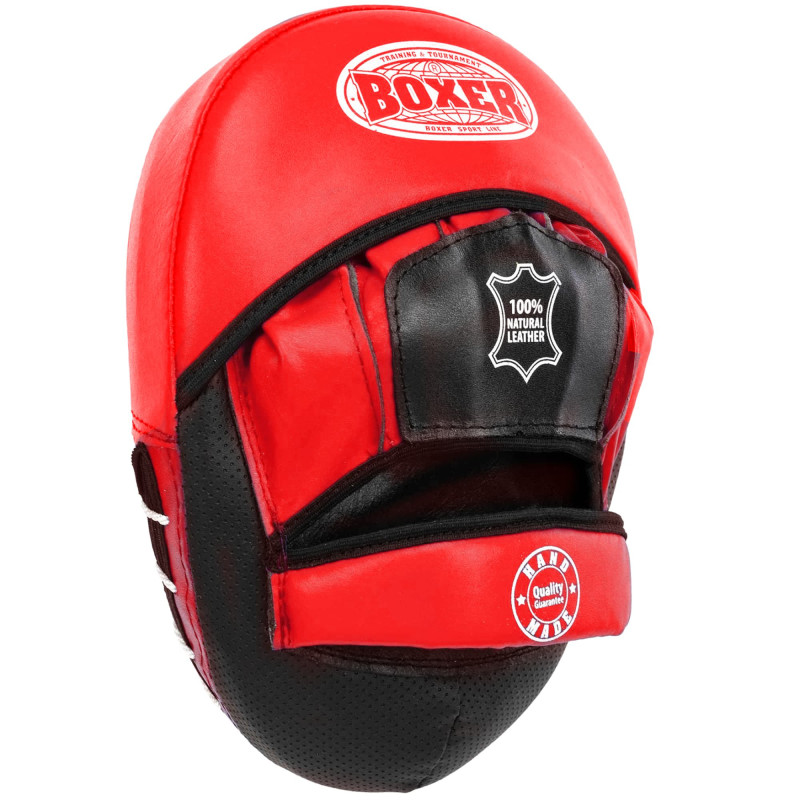 Лапа боксерська вигнута тренувальна шкіра BOXER 2012-01 элит 23х19х4,5см 2штуки