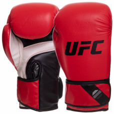 Рукавиці боксерські на липучці PU UFC PRO Fitness UHK-75032 14 унцій червоний
