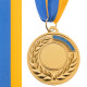 Заготовка спортивної медалі зі стрічкою Sport UKRAINE з українською символікою C-3241 ø5см золото, срібло, бронза