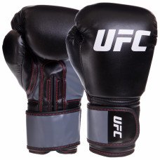 Рукавиці боксерські на липучці PU UFC Boxing UBCF-75605 10 унцій чорний
