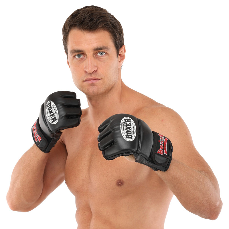 Рукавиці для змішаних єдиноборств MMA BOXER 5021 M-XL Чорний