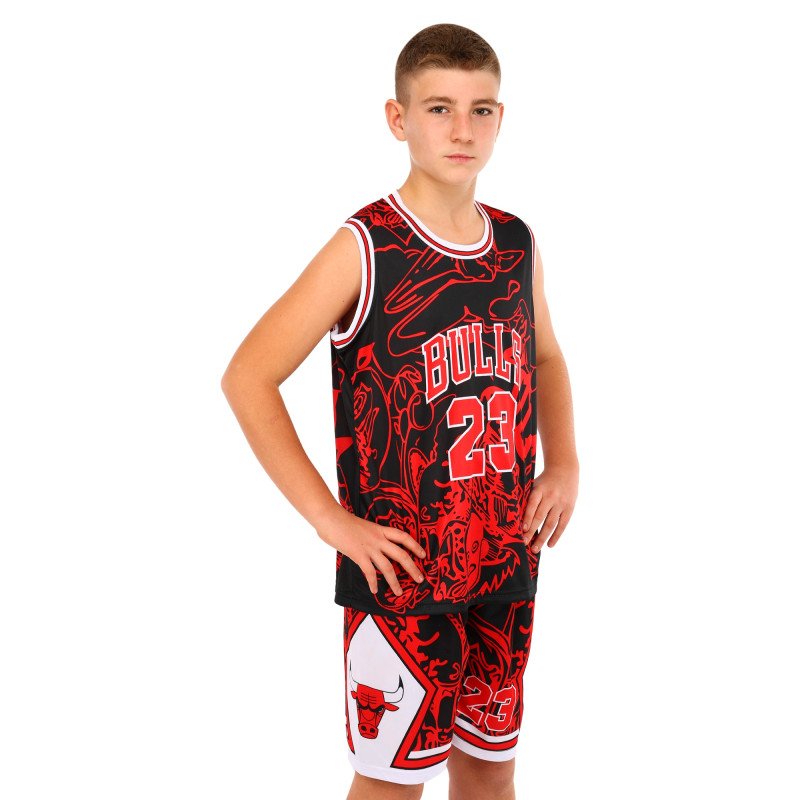 Форма баскетбольна дитяча NBA клуб Chicago Bulls 23 BA-6625 S-2XL чорний-червоний Червоний-чорний