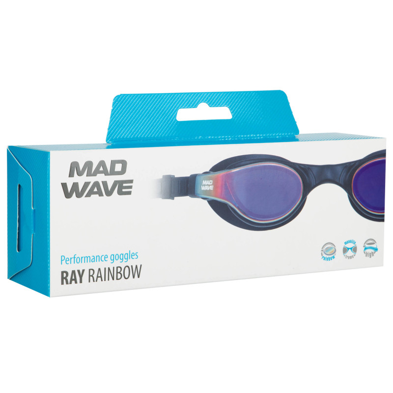 Окуляри для плавання дорослі райдужні лінзи дорослі MadWave RAY Rainbow M042003