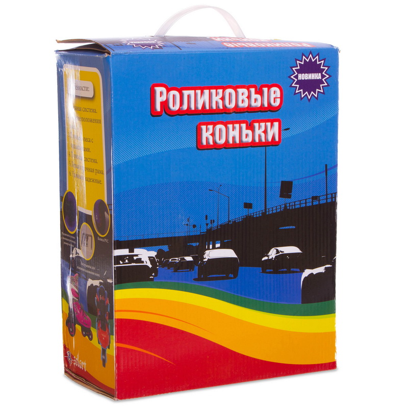 Роликові ковзани розсувні навчальні для самих маленьких дітей Zelart YX-0147N розмір 27-34 Червоний-блакитний