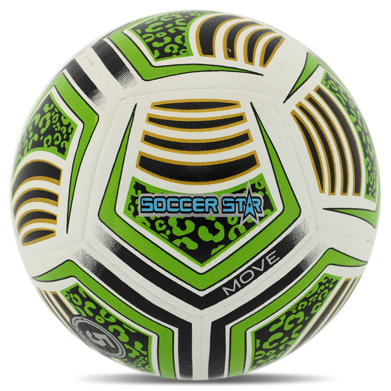М'яч футбольний HIBRED SOCCER STAR FB-5463 №5 PU білий-зелений