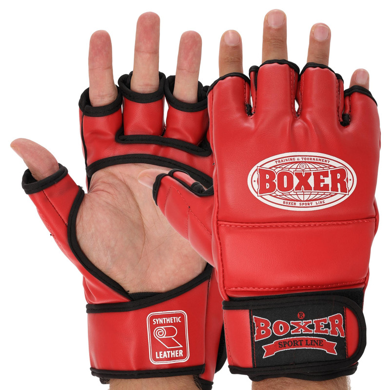Рукавиці для змішаних єдиноборств MMA BOXER 5021 M-XL Чорний